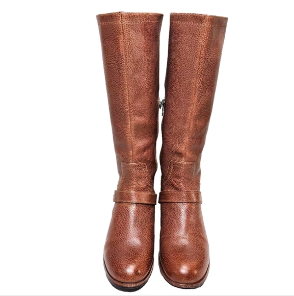UGG Channing Tall Riding Boots Sz 7.5 Chestnut Pebbled Leather 3184 - Picture 5 of 14